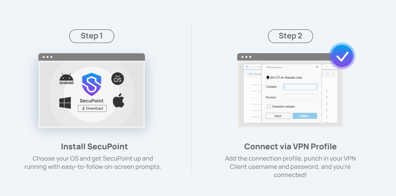 SecuPoint VPN log in